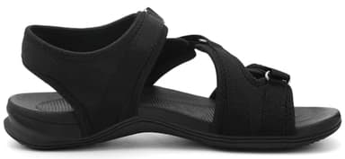 UBFEN Womens Hiking Comfortable Sport Walking Sandals Outdoor Athletic Water Sandals with Three Adjustable Straps Black Size US 9 - Image 4