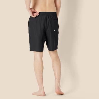 Amazon Essentials Men's 9" Swim Trunks with Mesh Lining, Pockets, Drawstring Closure, Black, Large - Image 3