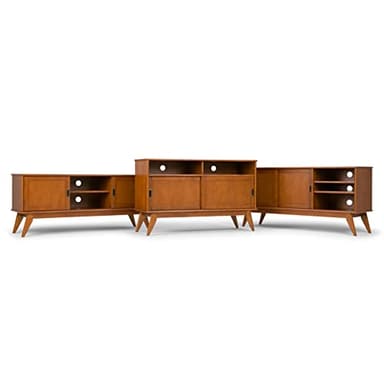 SIMPLIHOME Draper SOLID HARDWOOD 60 Inch Wide Mid Century Modern TV Media Stand in Teak Brown For TVs up to 65 Inches, For the Living Room and Entertainment Center - Image 13