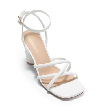 Arromic Women's Heeled Sandals - Chunky Block Heels, Strappy Square Open Toe Ankle Strap Dressy Party Wedding Prom Sandals for Women - Image 3