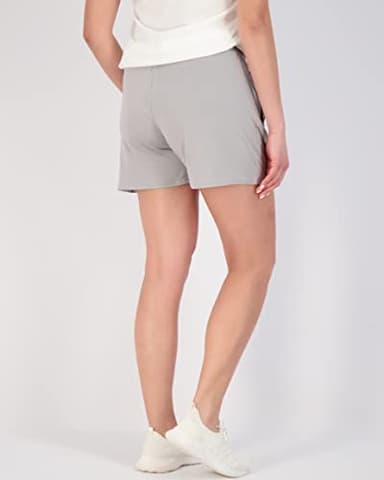 Real Essentials 4 Pack: Womens Athletic Dry-Fit Lounge Shorts with Zipper Pockets (Available in Plus Size) - Image 3
