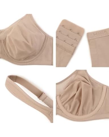 HSIA Minimizer Bras for Women Plus Size, Full Coverage Coolcomfort T Shirt Unlined Bra with Underwire for Heavy Breast, Taupe 34D - Image 5