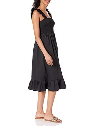 The Drop Women's Kimi Ruffled Shoulder Smocked Midi Dress, Black, 3X, Plus Size - Image 3