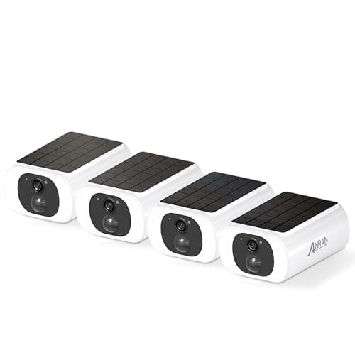 ANRAN 2K Cameras for Home Security Outside, Solar Security Cameras Wireless Outdoor, Battery Powered WiFi Surveillance with Human Detection, Color Night Vision, Spotlight, Works with Alexa (4 Pack) - Image 1