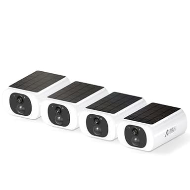ANRAN 2K Cameras for Home Security Outside, Solar Security Cameras Wireless Outdoor, Battery Powered WiFi Surveillance with Human Detection, Color Night Vision, Spotlight, Works with Alexa (4 Pack) - Image 1