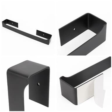 NearMoon Self Adhesive Hand Towel Holder/Towel Ring, Stainless Steel Hand Towel Bar Rustproof Stick on Wall-Towel Rack for Bathroom/Kitchen, Square Sticky and Wall Mounted (14 Inch, Matte Black) - Image 7
