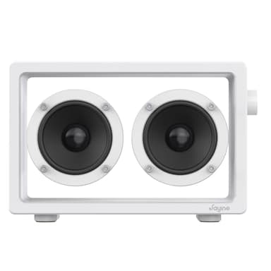 JAYINE Cassette Portable Bluetooth Speaker, 16W Minimalist Speakers Bluetooth Wireless Loud, HD Powerful Sound and Wide Compatibility V5.3 for Indoor Outdoor - White - Image 1