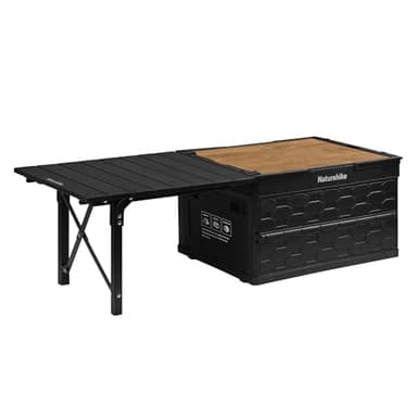 Naturehike Lispace Camping Table with Storage Box, 50L Collapsible Trunk Organizer with Lid, Folding Storage Bin for Camping Picnic Home - Image 1