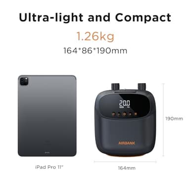 AIRBANK Paddle Board Pump Electric 20PSI The Puffer Pro, Portable SUP Pump, Dual-Stage Inflation & Auto-Off Air Pump for Stand up Paddle Boards, Kayak, Inflatables, Boats, Tent, Mattress, Kite Wings - Image 5