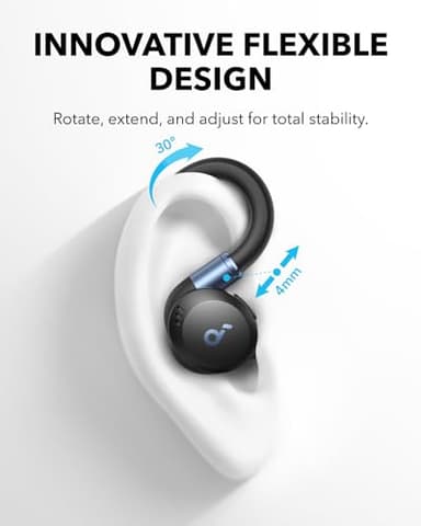 Soundcore Sport X20 by Anker, True-Wireless Workout Earbuds, Rotatable and Extendable Ear Hooks, Noise Cancelling, Deep Bass, IP68 Waterproof, Sweatproof, Dustproof, 48H Play, Sport Earbuds for Gym - Image 2