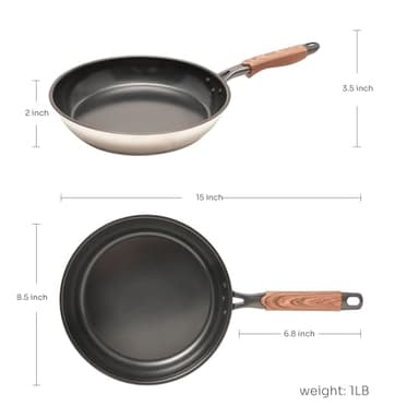 ZHANG XIAO QUAN SINCE 1628 Non Toxic Stainless Steel Pan, 8 Inch Nonstick Egg Frying Skillet, 8 Inch Ceramic Coating Small Egg Frying Pan, Works on Induction, Electric Stove and Gas Cooktops - Image 2