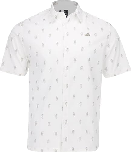adidas Men's Go-to Resort Button Down Polo Shirt, White - Image 1
