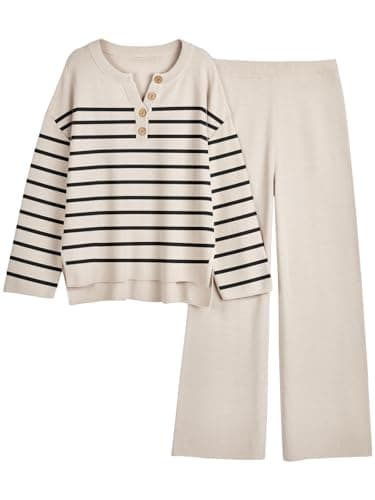 LILLUSORY Lounge Sets Womens Two 2 Piece Matching 2025 Fall Fashion Must Have Outfits Clothes Clothing Trendy Knit Sweater Loungewear Travel Sweatsuit Sweat Suit Sets - Image 1