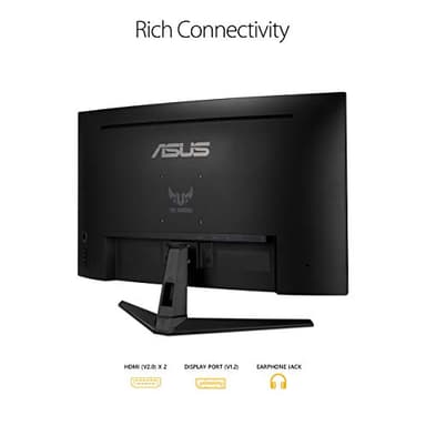 ASUS TUF Gaming 32" 1440P HDR Curved Monitor (VG32VQ1B) - QHD (2560 x 1440), 165Hz (Supports 144Hz), 1ms, Extreme Low Motion Blur, Speaker, FreeSync Premium, VESA Mountable, DisplayPort, HDMI,BLACK - Image 7
