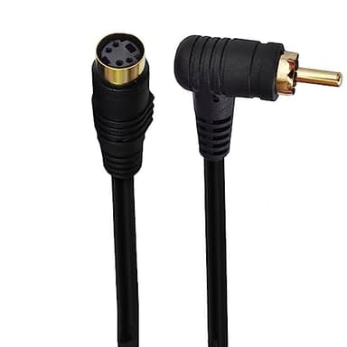 Traovien Gold-Plated S-Video to RCA Cable Composite RCA Male to S-Video 4 Pin Mini DIN Terminale Female AV Stereo Audio Conversion Cable S-Video -2PCS 15CM (4Pin Female to RCA Male 90 Degree) - Image 2