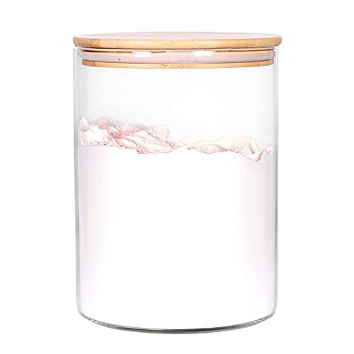 CZFWin Glass Flour Container with Airtight Bamboo Lid, Large Glass Food Jar with Wooden Lid for Storage Flour, Sugar, Cookies, Rice, Coffee Beans and etc (3L) - Image 1