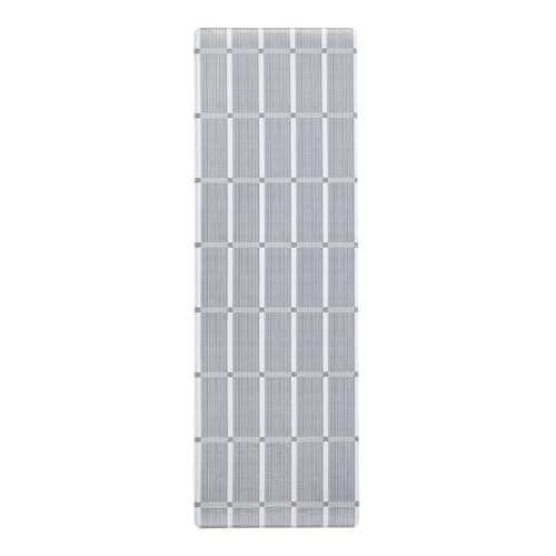 TOWN & COUNTRY BASICS Comfort Plus Windowpane Plaid Anti Fatigue Comfort Mat, Kitchen Runner Mat, Standing Desk Mat, Dorm Room Rug, Non-Slip Backing, Dark Grey, 18"x55" - Image 1