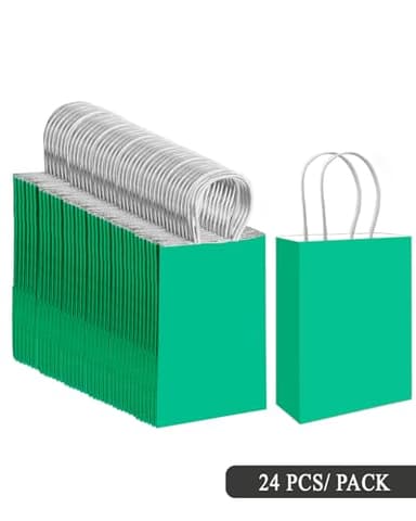 qiqee 30PCS Medium Gift Bag with Handles Bulk 11"x5"x8" Gift Bags Lake Green Bags Multiple Uses (Medium Size) - Image 3