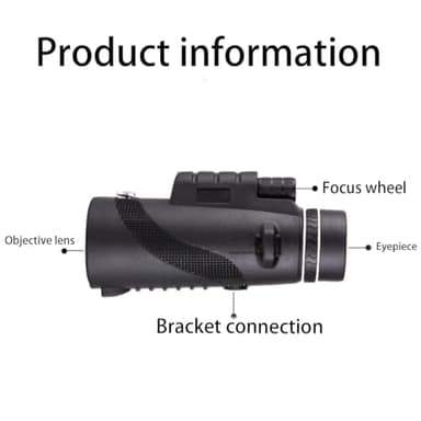 Stscope360 Monocular, Stethoscope 360 Monocular Set High Powered, STS Scope 360, Portable HD Night Vision Long Range with Phone Adapter & Tripod (40 * 60,Black) - Image 2