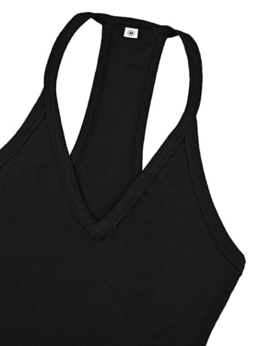 iGENJUN Workout Tops for Women Racerback Tank Tops 2025 Yoga Gym Ribbed Sleeveless Shirts Clothes,L,Black - Image 6