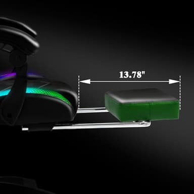 Czlolo Gaming Chair, Racing Style RGB LED Lights Gaming Chairs for Adults and Kids, Lumbar Massager Gamer Chair, High Back Reclining Computer Chair with Footrest and Headrest (Black/Green) - Image 9