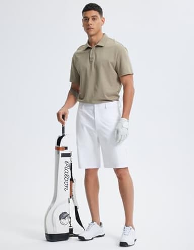 Libin Men's Golf Shorts with Pockets Work Dress Shorts Casual Flat Front Hybrid Short Lightweight Quick Dry Classic Fit Pure White 34 - Image 6