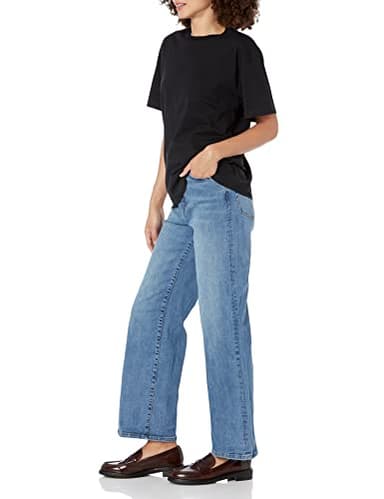 The Drop Women's Lydia Loose Short Sleeve Drop Shoulder Jersey T-Shirt, Black, L - Image 3