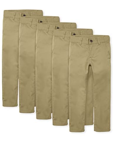 The Children's Place Boys Stretch Skinny Chino Pants,Flax 5 Pack,5 - Image 1