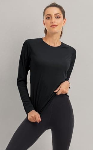 MAGCOMSEN Women's Hiking Shirt, UV Protection, Long Sleeve, Rash Guard, Fishing, Running, Swim - Black - Image 6