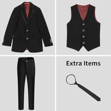 Marvelous World Boys' Formal Slim Fit Suit Set, Adjustable Waist - Image 3