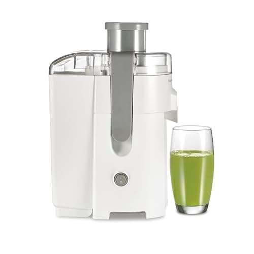 Hamilton Beach HealthSmart Juicer Machine, Compact Centrifugal Extractor, 2.4” Feed Chute for Fruits and Vegetables, Easy to Clean, BPA Free, 400W, White (67501) - Image 1