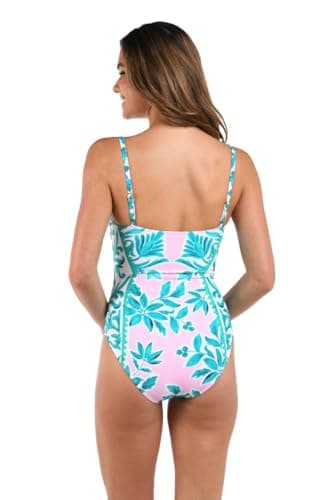 La Blanca Women's One Piece Swimsuit Lingerie Tummy Control Bathing Suit, Multi//Opulent Palm, 8 - Image 2
