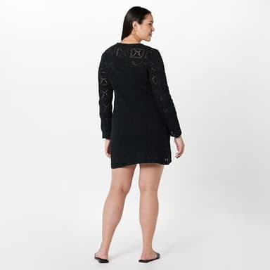 The Drop Women's Laney Crochet Micro Mini Dress, Black, XL - Image 6