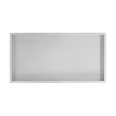 Swiss Madison Well Made Forever Voltaire 12” x 24” Stainless Steel Single Shelf Wall Niche in Matte Chrome - Image 1
