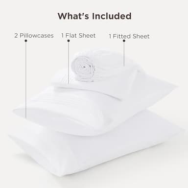 Bedsure Deep Pocket Queen Sheets Set - Fits Mattresses Up to 21 Inches Thick - 4 Piece GentleSoft Bed Sheets, Moisture Wicking, Soft & Cooling Bedsheet & Pillowcases, Easy & Secure Fit, White - Image 7