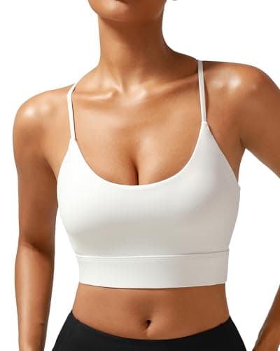 RUNNING GIRL Sports Bras for Women,High Impact Criss-Cross Back Crop Tops Padded Workout Sports Bra High Support(WX3028 White XL) - Image 1