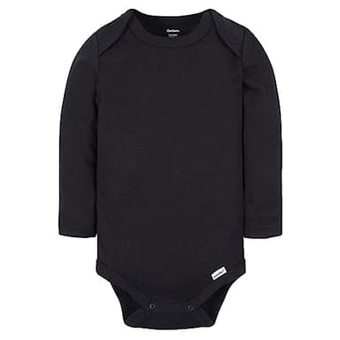 Gerber Baby 6 Pack Long-Sleeve Onesies Bodysuit, White and Black - Image 3