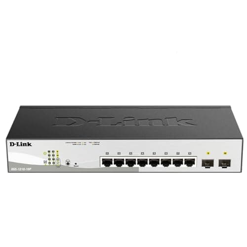 D-Link 10-Port Gigabit Smart Managed PoE+ Switch | 8 PoE+ Ports (65W) + 2 SFP Ports | L2+ | VLANs | Web Managed | Surveillance Mode | Desktop or Rackmount | Fanless | NDAA Compliant DGS-1210-10P - Image 1