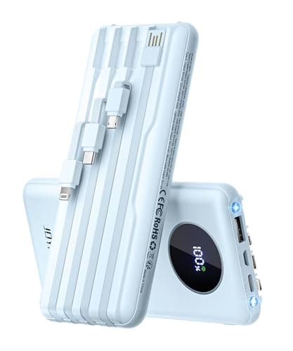 JOYFAR Portable-Charger-Power-Bank Travel Essentials Battery Pack USB C 10000mAh Built in Cable 22.5W Phone Fast Charging Powerbank Compatible with iPhone 16 15 14 13 12 11 iPad Samsung Google (Blue) - Image 1