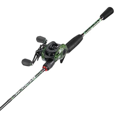 Sougayilang Spinning & Casting Fishing Rod Reel Combos, 2 Pc Sensitive Rod with Stainless Steel Guides for Freshwater Fishing- Casting 6'0" with Right Reel - Image 1