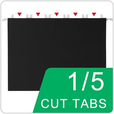 Black Hanging File Folders,25 Packs Letter Size File Folder,Designed for Bulky Files,Filing Cabinet,1/5 Adjustable Tabs for Office,School,Home - Image 5