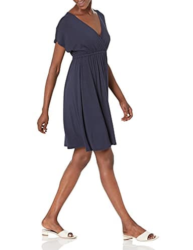 Amazon Essentials Women's Surplice Dress (Available in Plus Size), Navy, 5X - Image 4