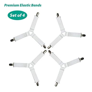 Bed Sheet Fasteners, Adjustable Mattress Suspenders, Mattress Cover Straps, Bed Corner Holder and Keepers and the Bed Sheet Grippers Clips (Triangle White Set of 4) - Image 8