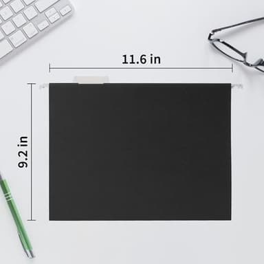 Black Hanging File Folders,25 Packs Letter Size File Folder,Designed for Bulky Files,Filing Cabinet,1/5 Adjustable Tabs for Office,School,Home - Image 3