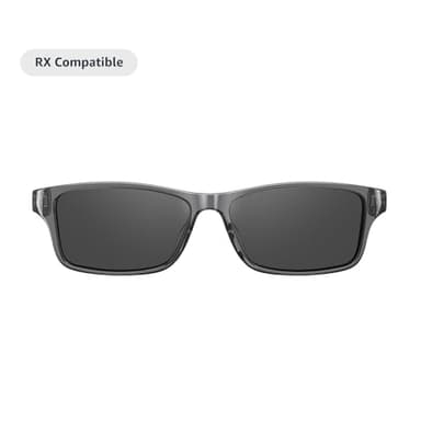 Amazon Echo Frames, an Alexa device (newest model), Smart glasses with Alexa, Modern Rectangle frames in Charcoal Gray with polarized sunglass lenses - Image 1