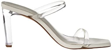 The Drop Women's Avery Square Toe Two Strap High Heeled Sandal, Clear Heel, 7 - Image 7