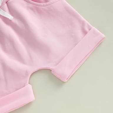 WZTYYDS Baby Girl First Birthday Outfit In My One Year Old Era Top Short Sleeve 1st Birthday Shirt + Casual Shorts Set (Pink, 12-18 Months) - Image 7