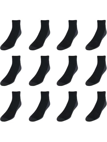Hanes Men's, X-Temp Cushioned Ankle Socks, 12-Pack, Black-12 Pack, 6-12 - Image 4