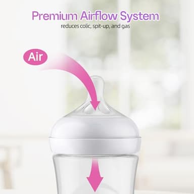 4 Packs Silicone Bottle Nipples Compatible with Philips Avent Natural Bottle, Replacement Bottle Nipple BPA-Free, No Spill, Anti-Colic, 0+ Month (Flow 2) - Image 5