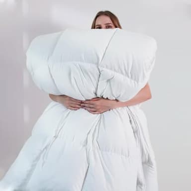 DOWNCOOL Comforters Queen Size, Duvet Insert, White All Season Duvet, Lightweight Quilt, Down Alternative Hotel Comforter with Corner Tabs (White, Queen 88x92 Inches) - Image 6